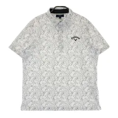 サイズ：L CALLAWAY キャロウェイ 2023年モデル 半袖ポロシャツ 総柄 ホワイト系 [240101510683] ゴルフウェア メンズ ストスト