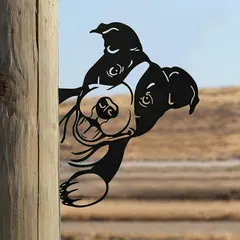 【新品】 MrMrKura 犬 ガーデン 飾り プレート 金属製 ガーデニング雑貨 屋外 ガーデン置物 ガーデンオーナメント 黒鉄 覗いドッグ 透かし彫り ガーデンオブジェ 園林 ホーム飾り 園芸用品 芝生 庭 お洒落 北欧 シルエット インテリア (犬型 0