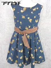 ◇ ◎ dazzlin ダズリン バックジップ ノースリーブ 花柄 膝丈 ワンピース サイズS ネイビー イエロー レディース 【中古】 【1002802370427】のサムネイル