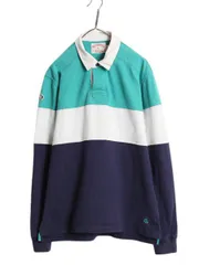 【お得なクーポン配布中!】 ブルックスブラザーズ ボーダー 長袖 ラガーシャツ メンズ XL / ラグビー ヘビーウェイト コットン 長袖シャツ マルチカラー 大きいサイズ