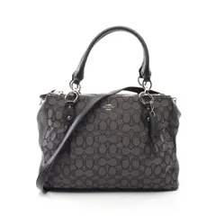 コーチ COACH ハンドバッグ シグネチャー F36200 ブラック キャンバス レザー 2wayトート レディース Used A