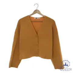 【訳アリ】UNIQLO ユニクロ トップス カーディガン お洒落 ノーカラー Vネック 長袖 レディース イエロー S 901-11782 送料無料 古着