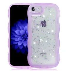 新品 YUYIB iPhone SE 3 iPhone SE 2 iPhone 8 iPhone 7 兼用 ケース クリア キラキラ かわいい tpuソフトケース 薄型 傷防止背面 滑り止め 指紋防止 ストラップホール付き スマホケース アイホンSE3 /SE