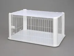 アイリスオーヤマ ペットサークル 中型犬用 幅113×奥行79×高さ60cm 飛び出し防止 スライドドア メッシュタイプ 丸洗いできるトレー 清潔 ホワイト CLS-1130Y IRIS OHYAMA