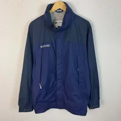 Columbia コロンビア ナイロンジャケット バイカラー 刺繍ロゴ ブルー ネイビー XLサイズ メンズ 古着 スポーツMIX