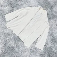 ＃☆【良品】cloudnine  クラウドナイン  カーディガン  スウェット生地 襟大きめ  (M〜L)  リネン 混 麻  ゆったり  レディース  ベージュ系  明るい薄茶色【送料無料】のサムネイル