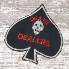 DSP19 スカル SPADE スペード ドクロ ベトナム 戦争 ワッペン トランプ 人気 DEATH DEALERS 刺繍 リメイク アメカジ ベトジャン 米軍 黒