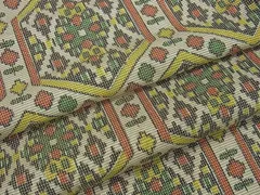 平和屋着物■上質な紬　亀甲花文　胴抜き仕立て　逸品　tw3335