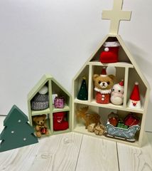 ハンドメイド  サンタクマちゃんと雪だるまのお家セット