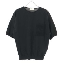 HERILL ヘリル 23SS Suvincotton Highgauge-T ポケットニットTシャツ 23-080-HL-8120-1 ブラック 1