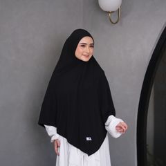 Package (2pcs) Hima Bergo Non Pad Black Hijab Large Size Style New Hijab Veil Instant Tudung Instant ヒジャブ 正装 ムスリム イスラム教