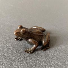 蛙 カエル 縁起物 文鎮 線香立て 銅細工 置物 インテリア ビンテージ