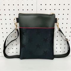 ハンドメイド＊推し活痛バ サコッシュ ジャガード ブラックスター(912)