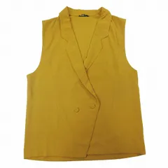 シセンドウ 詩仙堂 HITOSHI TAMURA  ちりめん 縮緬 ジレ ベスト ダブルブレスト 1B テーラードカラー ノースリーブ ジャケット ブルゾン ヴィンテージ オールド 黄 イエロー レディース