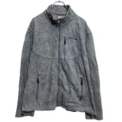 Champion ジップアップ フリースジャケット L グレー チャンピオン ワンポイントロゴ 古着卸 アメリカ仕入 a702-7294