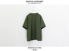 【SALE】MANUAL ALPHABET / SPINDLE S/S TEE - MOSS　マニュアルアルファベット / スピンドルショートスリーブティー