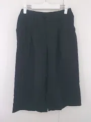 ◇ studio CLIP スタディオクリップ リネン混 バックゴム タック ワイド パンツ サイズM ブラック レディース E  【1304180002373】