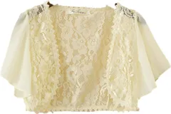 [albafica] [アルバフィカ] 半袖 シフォン ボレロ ショート 丈 カーディガン ジャケット レディース 結婚式 パーティー (M, ベージュ)カチューシャ 用紙 ペン 立て カーディガン 飾り付け 飾り付けセット 飾りつけ バ [ベージュ] [M]