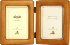 【未使用品】イワタ 額縁 写真立て ラウンド ナチュラル L判 ダブル縦 MR-011 DNTT