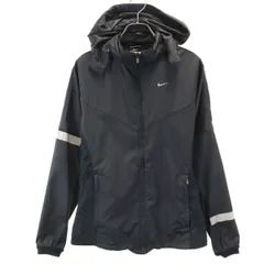 NIKE ナイキ ランニング 長袖 フードジャケット M ブラック系 レディース 古着
