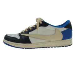 ナイキ スニーカー DM7866-140 フェイクバスターズ鑑定済 ×  OG SP Military Blue トラヴィス・スコット フラグメント エアジョーダン1 ロー OG SP ミリタリー ブルー スニーカー マルチカラー系 28.5cm【中古】