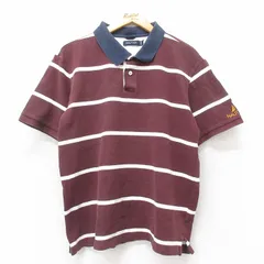 XL/古着 ノーティカ 半袖 ブランド ポロ シャツ メンズ ワンポイントロゴ 鹿の子 コットン エンジ他 ボーダー 25jul14 中古 トップス