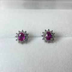 ルビーピアス　Pt900　ルビー0.20/0.20ct　ダイアモンド0.10/0.10ct