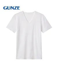新品 未使用 GUNZE グンゼ COOL MAGIC アセドロン ベア天 メンズ クルーネック半袖Tシャツ 517229【メール便】 Vホワイト
