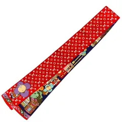 ルイ ヴィトン M77403 ハイドアンドシーク LV バンドー スカーフ アクセサリー 小物 総柄 モノグラム ヴィヴィエンヌ シルク レッド