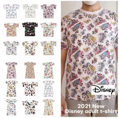2021 Disney 総柄　Tシャツ　M〜L  インパ　親子　カップル　お揃い