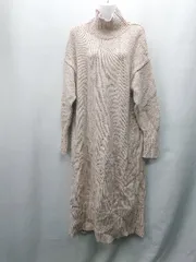 ◇ ⊇ ADAM ET ROPE ウール素材　ニット素材 長袖ジャケット マキシ ワンピース サイズM ベージュ系 レディース E  【1410100022083】