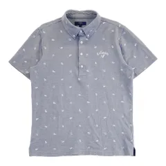 サイズ：L CALLAWAY キャロウェイ  ボタンダウン 半袖ポロシャツ 総柄 ネイビー系 [240101531113] ゴルフウェア メンズ ストスト