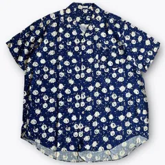 Y's for men 総柄 レーヨン オープンカラーシャツ ネイビー 2000000019147