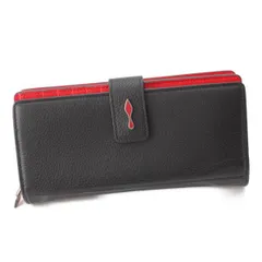ルブタン Paroma Wallet パロマ レザー 二つ折り長財布 3195086 ブラック ※ボタン押し跡、小銭入れ汚れありのサムネイル
