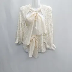 ◇ ◎ one after another NICE CLAUP 長袖 カーディガン サイズF アイボリー レディース E  【1407020007009】