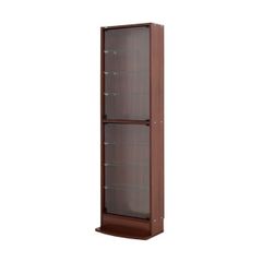 IDC大塚家具 木製 ガラスキャビネット 収納ラック ダークブラウン