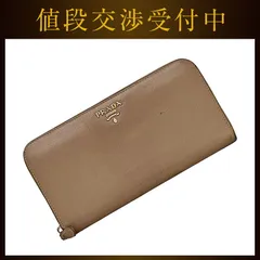 プラダ ラウンドファスナー 長財布 ピンクベージュ CAMMEO 1ML506