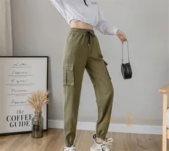 カーゴパンツ レディース ワークパンツ ポケット 美脚 無地 ロングパンツ ボトムス ヒップホップ ダンス衣装 ストリート系 カジュアル  ytfs01