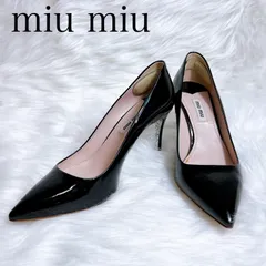 ミュウミュウ　パテントレザー　グリッター　ハイヒール　ラメ
