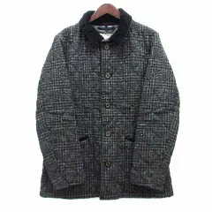 ラベンハム LAVENHAM MOLLOY&SONS ビームス 別注 ツイード キルティング ジャケット チェック 中綿 ブラック グレー 38 イギリス製のサムネイル