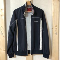 Champion チャンピオン Athletic Product アスレチック プロダクト トラックジャケット ジャージ 赤タグ 裏メッシュ ロゴ刺繍 マレーシア製 メンズ Ｌ ネイビー ホワイト ジップ不良