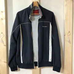 Champion チャンピオン Athletic Product アスレチック プロダクト トラックジャケット ジャージ 赤タグ 裏メッシュ ロゴ刺繍 マレーシア製 メンズ Ｌ ネイビー ホワイト ジップ不良