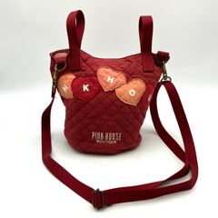 PINK HOUSE ピンクハウス 座布団素材 2WAY バケツショルダー 赤 レッド HB196-36