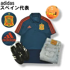 アディダス adidas スペイン代表 半袖 ポロシャツ クライマライト CLIMALITE M ネイビー x レッド スポーツ ウェア メンズ