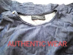 786x オーセンティック ウェア 古着 半袖シャツ ボートネック インディゴ