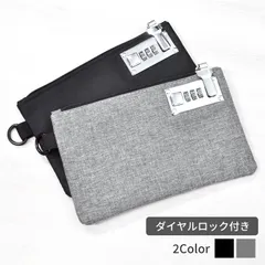 鍵付き ポーチ 集金袋 通帳 ケース 小さめ 貴重品 収納 チャック パスポート カードケース