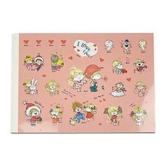 水森亜土 メモパッド(シール付き) ピンク 文具 日本製