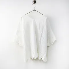 アンビデックス ユニ yuni C/ローンカットワークラージブラウス F/ホワイト トップス 刺繍 スカラップ ギャザー【2400014557336】のサムネイル