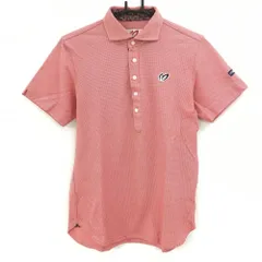 【美品】マスターバニー 半袖ポロシャツ レッド 織生地 前立て内側・襟裏花柄 メンズ 4(M) ゴルフウェア MASTER BUNNY EDITION