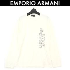 エンポリオアルマーニ ロゴプリント ロングスリーブ Tシャツ EMPORIO ARMANI メンズ ロンT ホワイト サイズ S  コンディション C